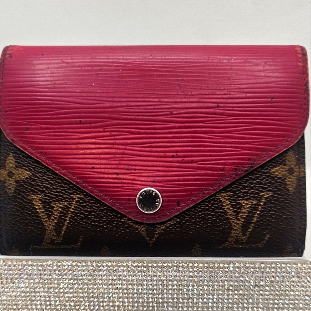 Louis Vuitton Brown Monogram and Pink Epi Leather Continental Wallet